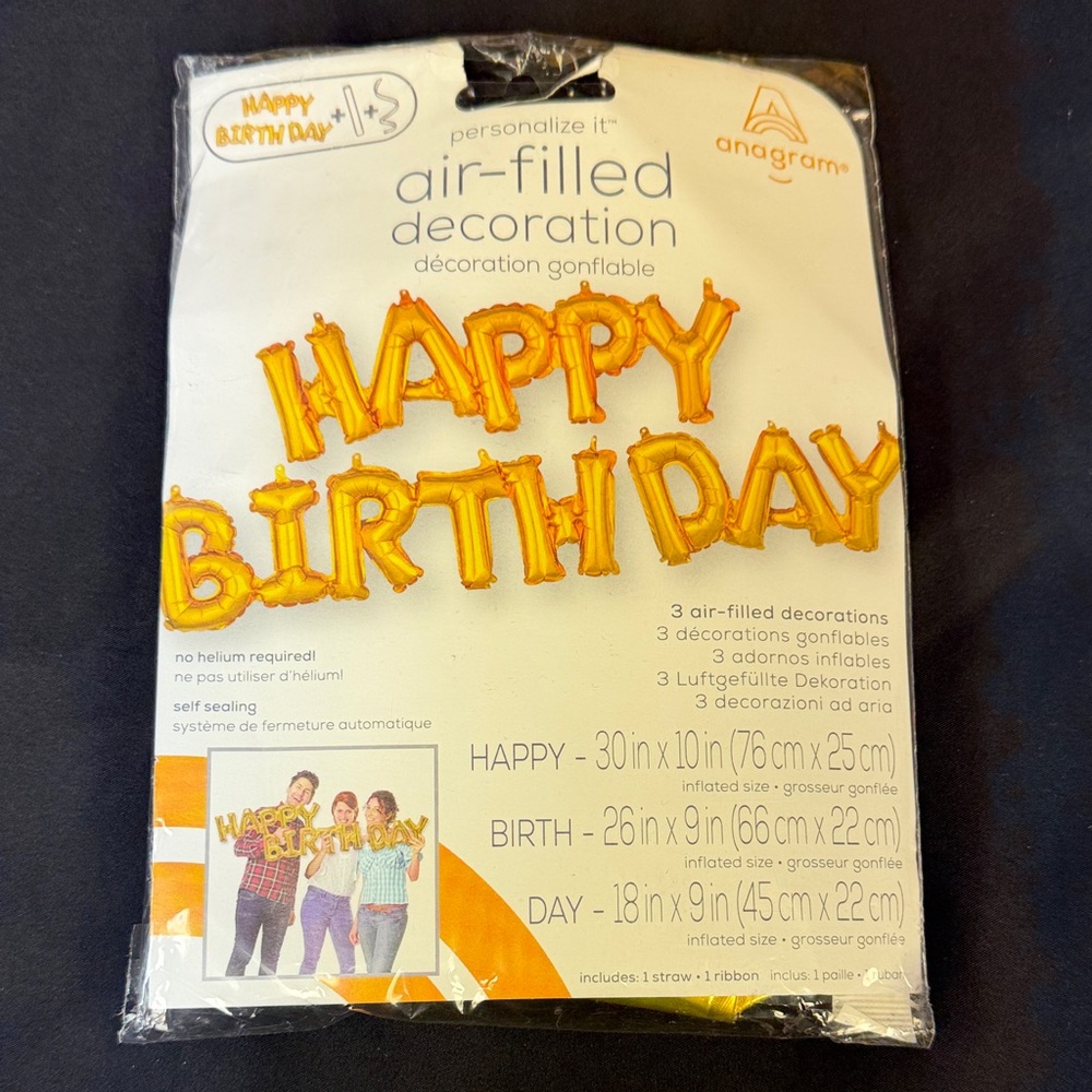 Anagram Happy Birthday Air-Filled Decoration